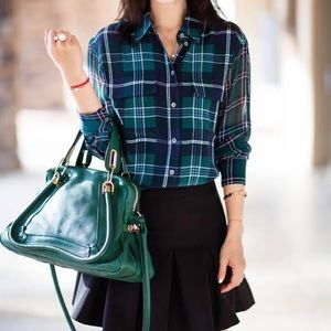Equipment Signature silk plaid shirt